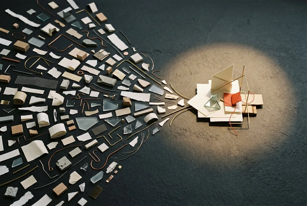 Creative direction narrowing abundant AI-generated possibilities into a focused experience.