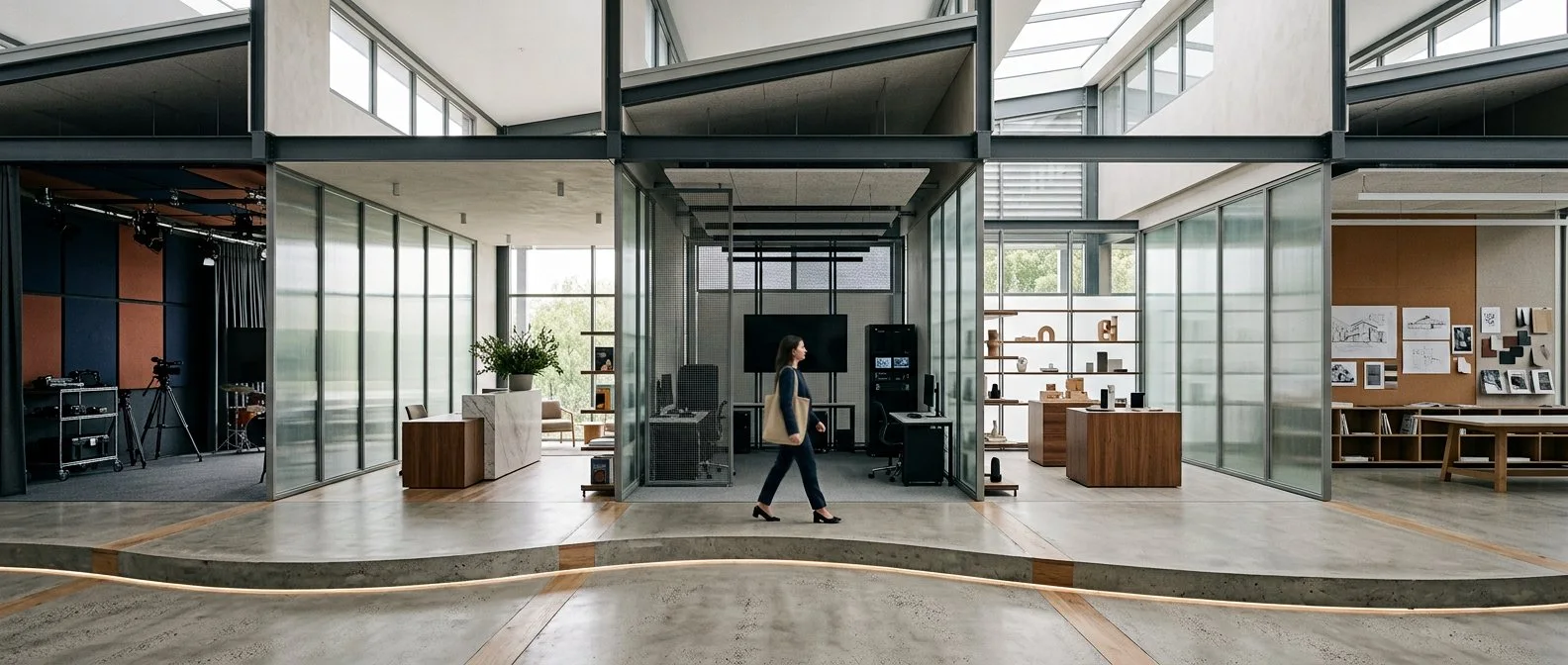 Multiple enterprise departments and systems converging on one customer experience.