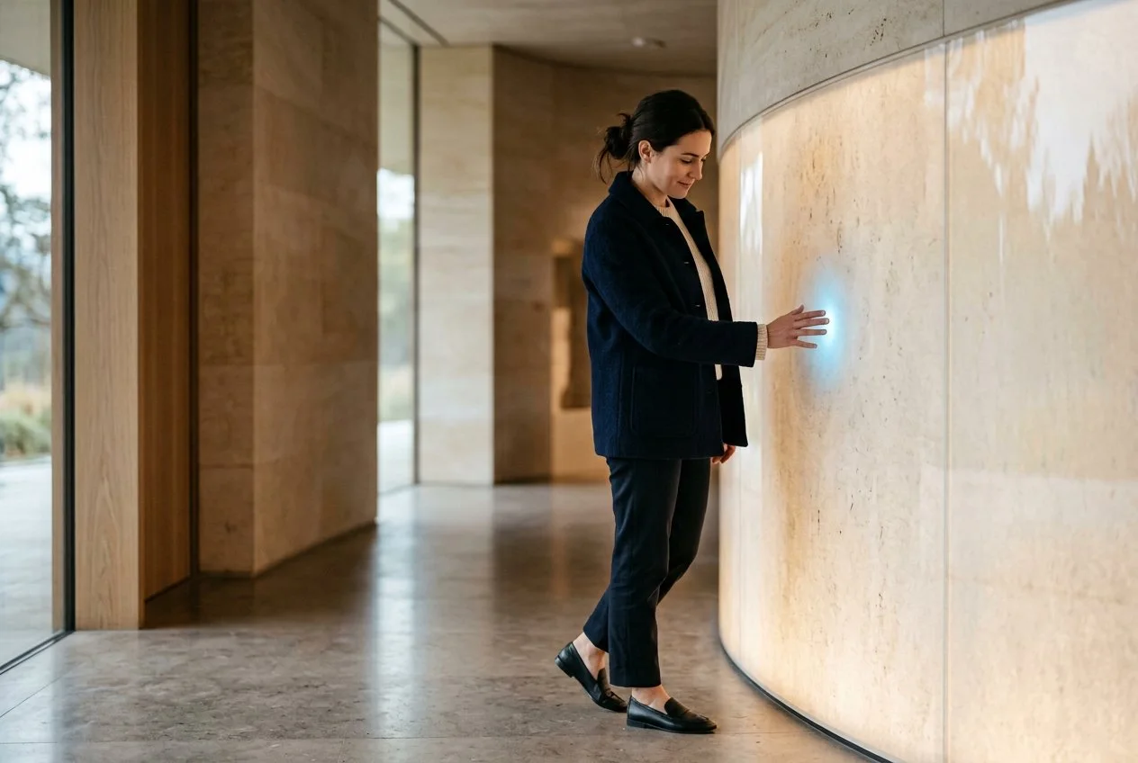 Human interacting naturally with an advanced physical-digital experience.